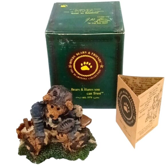 Vintage Boyds Bears & Friends 'Knute & the Gridiron' Bear Figurine Style 2245 - Picture 1 of 9